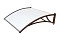Козырьки Krovent из поликарбоната 1200х930х280 молочный (корич.кроншт)