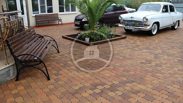 , trotuarnaya_plitka, korichnevyy_pestryy, landshaftnyy_dizayn