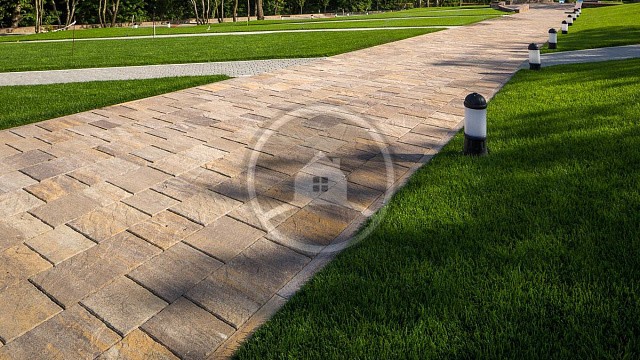 , trotuarnaya_plitka, korichnevo_zheltyy, landshaftnyy_dizayn