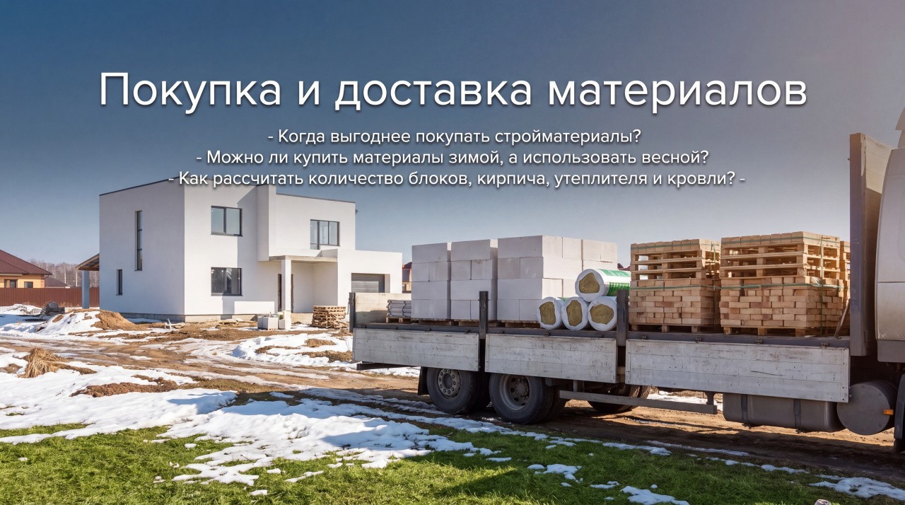 Покупка и доставка материалов.